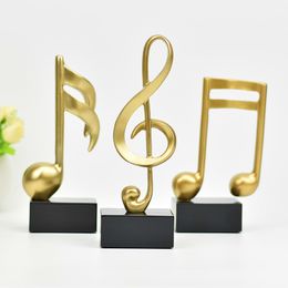 New Nordic Music Songs Sound Notes Ornaments Music Symbol Statue Figurines Bedroom Office Decor TV Cabinet Desktop Decoration 210318
