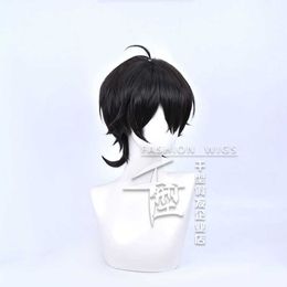 Chinen Miya Black Short Wig Cosplay Costume SK8 the Infinity Heat Resistant Synthetic Hair SK Men Women Party Wigs SK Eight Y0913