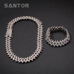 16mm Width Out Cuban Link Bracelet Chain Necklace Choker Hip Hop Jewellery For Men Chains