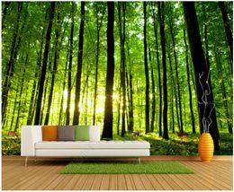 Custom photo wallpapers for walls 3d mural wallpaper Modern Forest tree deer background wall murals living room decoration painting