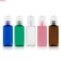 100pcs 30ml Empty brown/blue/clear mini square plastic cosmetic bottles with disc top cap 30cc Portable travel packing bottlehigh qty