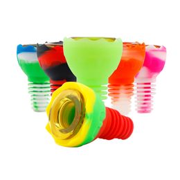 Colorful Egg Silicone Smoking Multi-Function 14MM 18MM Male Joint Convert Glass Hole Filter Bowl Dry Herb Tobacco Oil Rigs Container Tool DHL