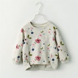 Little Girls Sweater Long-Sleeved Children'S Clothing Autumn And Winter Flower Baby Tops With Corsage Bottoming Shirt 210625