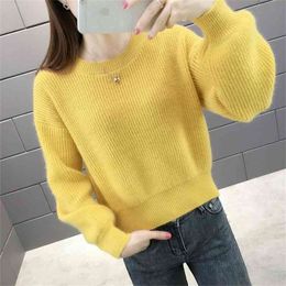 Pullover Women geometric rhombic pullover knitted sweater women fashion long sleeve sale outwear england style tops 210427