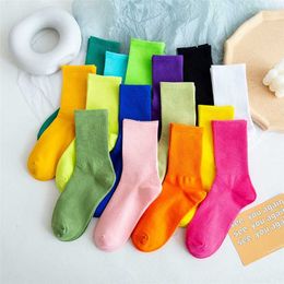Women socks cotton 10 pairs Casual Kawaii Socks Novelty Cute Candy Colors Fun Happy Girl Gift 211204