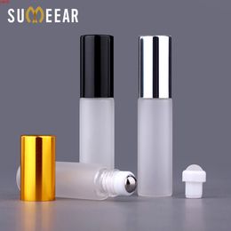 50 Pcs/Lot 5ml Glass Frosted Roll On Essential Oil Mini Refillable Perfume Bottle Vial Travel Empty Sample Bottlehigh qty