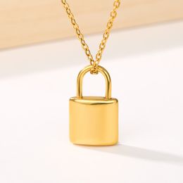 Designer Necklace Luxury Jewelry Goth Padlock For Women Men Stainless Steel Hip Hop Punk Rock Lock Pendant Choker Gold Chain Aesthetic