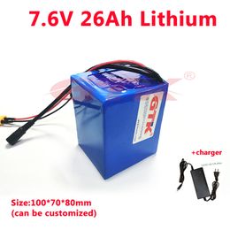 GTK 7.4V 20Ah 25Ah 26Ah Lithium battery pack for electric toys power tools GPS locator loudspeaker box+3A charger