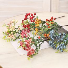 Home Garden Decorative Flowers Simulation Foam Berries Red Fruits Blueberries for Living Room Decoration