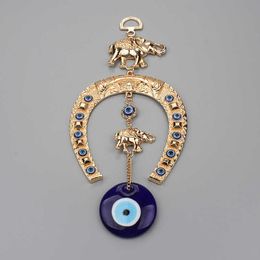 Lucky Eye Evil Eye Islam Quran Hanging Lucky Gold Colour Elephant Keychain wall hangings for decoration G1019