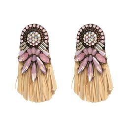 Vintage Tassel Dangle Earrings For Women Bohemian Crystal Fringed Earrings Female Fashion Jewelry Accessories