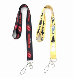 KeyChain 10PCS Cartoon Anime One Punch Man Neck Strap Lanyards ID Badge Holder Rope Pendant Phone Accessorie Small Wholesale