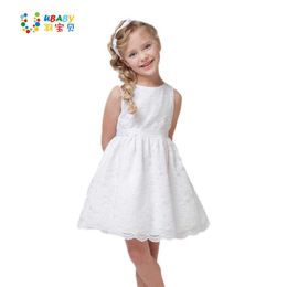 Summer High Quality Children Clothes Teenager Kids Dress for Girls Age 2-12 Beautiful Lace Flower Dress White Baby Girls Gown Q0716