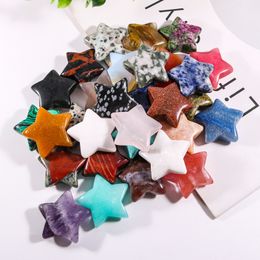 30mm Natural Crystal Stone Star Shaped Colorfull Mascot Meditation Healing Gemstones Polished Gift Use Collection and Home Decor