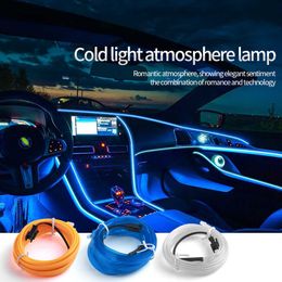 New Car Neon LED Strip Light Decoration Flexible Atmosphere Lamp Auto Ambient Strip Party Room Motorcycle Bicycle Decorative Lights