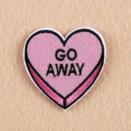 Novelty Back Off Go Away Beat It Design Punk Iron On Patch Clothes Patch For Clothing Embroidered Patch