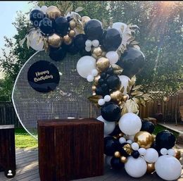 2022 decorazioni nere dell'acquazzone del bambino Decorazione del partito Balloon Arch Metallo Gold Black Garland Ballons Wedding Beaver Baby Shower Graduation Decor Forniture