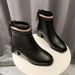 Boots Zipper Women 2021 Female Shoes Luxury Designer Winter Footwear Clogs Platform Leather Rock Ladies Fashion Ankle Rubber