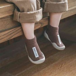 shoes walkers toddler first walker girl boy kids soft rubber sole baby shoe knit booties anti-slip 210326