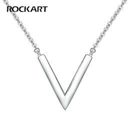 100% 925 Sterling Silver Triangle Pendant Necklace For Office Lady Fine Jewellery Women Casual Simple Style