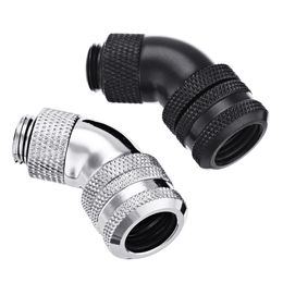 G1/4 Thread 45 Degree Water Cool Fittings PC Waer Cooling Joints for 10*14mm Rigid Tube - Silver