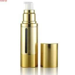 100 x 30ml Empty Gold Lotion Cream Airless Pump Cosmetic Bottle BB CC Plastic Liquid Make up Cosmetics Container Packaginggoods