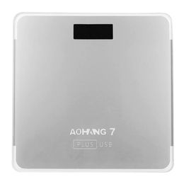 AOHANG 7 Plus USB Version 180kg LCD Electronic Digital Tempered Glass Body Weight Scale - Black