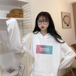 Women's Hoodies & Sweatshirts Harajuku Pink Pullovers Lovely Kawaii Casual Tops O-neck Hooded Korean Style Pullover Women Sweatshirt