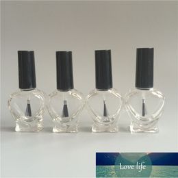 2pcs/lot 10ml Empty HNail Polish Heart Shape Bottle &Small Brush Nail Art Container Glass Nail Oil Bottles