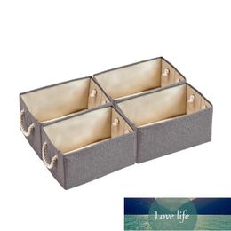 Grey Set Of 4 Living Room Storage Cubes Foldable Decorative Baskets Factory price expert design Quality Latest Style Original Status
