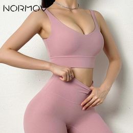 Sexy Women Yoga Bra Nylon Solid Top Breathable Sports For Gym Corset Bralette Removable Chest Pad 6 Colours Outfit