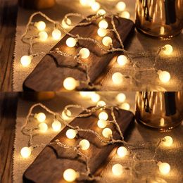 3/6m Fairy Lights Copper Wire LED String Christmas Garland Home Bedroom Wedding Party Decor Battery Powered Light Y0720