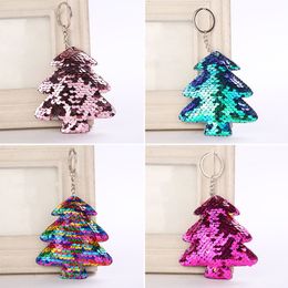 Charming Glitter Sequins Tree Key chain Fashion Sequin Plant Key ring For Women Car Bag Pendant Accessories