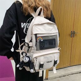 JOYPESSIE High Quality Women Student Schoolbag Travel Big Capacity Nylon Mochila Laptop Backpack Girl Black for Teenager Bagpack 210929