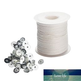 1 Roll 61 Metre Pre Waxed Wicks Candle Making Material DIY Cotton Braided Wick with 300PCS Wick Tabs