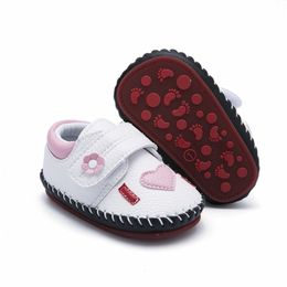 cartoon animal hand-stitched toddler baby shoes leather newborn shoes non-slip rubber soled first walkers 210326