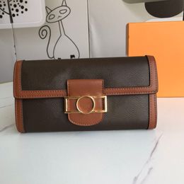 M68725 Woman Wallet Metal Hasp Coin Purse Printing Leather Card Holders Clutch Bags Women Luxurys Designers Wallets Orange M68723