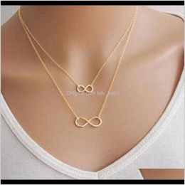 Gold Silver Women Girl Fashion Jewellery Double Infinity Wedding Event Hocvu 5Mdb6