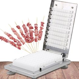 Manual Meat Skewer Kebab Maker Stainless Steel Beef Meat Wear String Machine Kitchen Accessory Grilling BBQ Tools