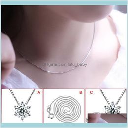 Chains Necklaces & Pendants Jewelrychains Fashion Jewelry Simple Zircon Necklace Pendant Clavicle Chain Sier Plated For Women Girls J551 Dro