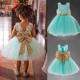 Summer Dress For Girl Party Costume Brand Clothes 1 2 3 4 5 Birthday Princess Kids Fancy Evening Ball Baby Solid Colour Covering G1129