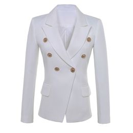 HIGH QUALITY Fashion Star Style Designer Blazer Women's Gold Buttons Double Breasted Plus size S-5XL 211006