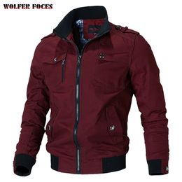 Work Coat Men's Loose Large Spring And Autumn Multi Pocket Military Uniform Cotton Cool Windproof Collar Casual Jacket 211217
