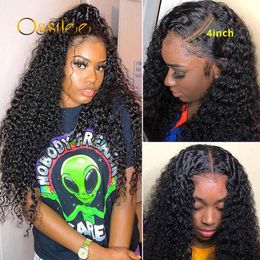 202113x4 HD Lace Front Human Hair Wigs 4x4/6x6 Curly Human Hair Closure Wigs Brazilian Jerry Curly Lace Frontal Wigs Ossileefactory direct