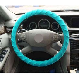Cubre Volante Cover Car Steering Wheel Cover Coprivolante Car Accessories Interior AntiSlip Silica Gel Universal Coprivolante J220808