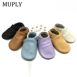 Yaz Bebek Yürüyor Bebek Hakiki Deri Moccasins Ayakkabı İlk Walker Yumuşak Sole Beşik Boy 210326