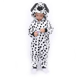 Dalmatians Kids Kigurumis Onesie Pajamas Sleepwear Cartoon Puppy Dog Girl Boy Party Homewear Jumpsuits Children Costume Clothing 211109