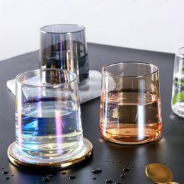 Colourful Transparent Nordic Style Glass Cup Beer Whiskey Vodka Wine Water Champagne Cocktail Wine Glasses Juice Coffee Milk Mugs