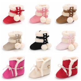 Boots Lovely Autumn And Winter Baby Shoes Girls Boys Pure Colour 0-18 Months Born Cotton Toddler
