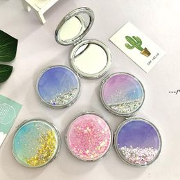 NEWLiquid Bling Glitter Quicksand Portable Folding Mirror 5 Colours Double Sided Foldable Pocket Mirrors RRA10917